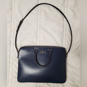 kate spade French Navy Wellesley Tanner Leather Laptop Crossbody Bag